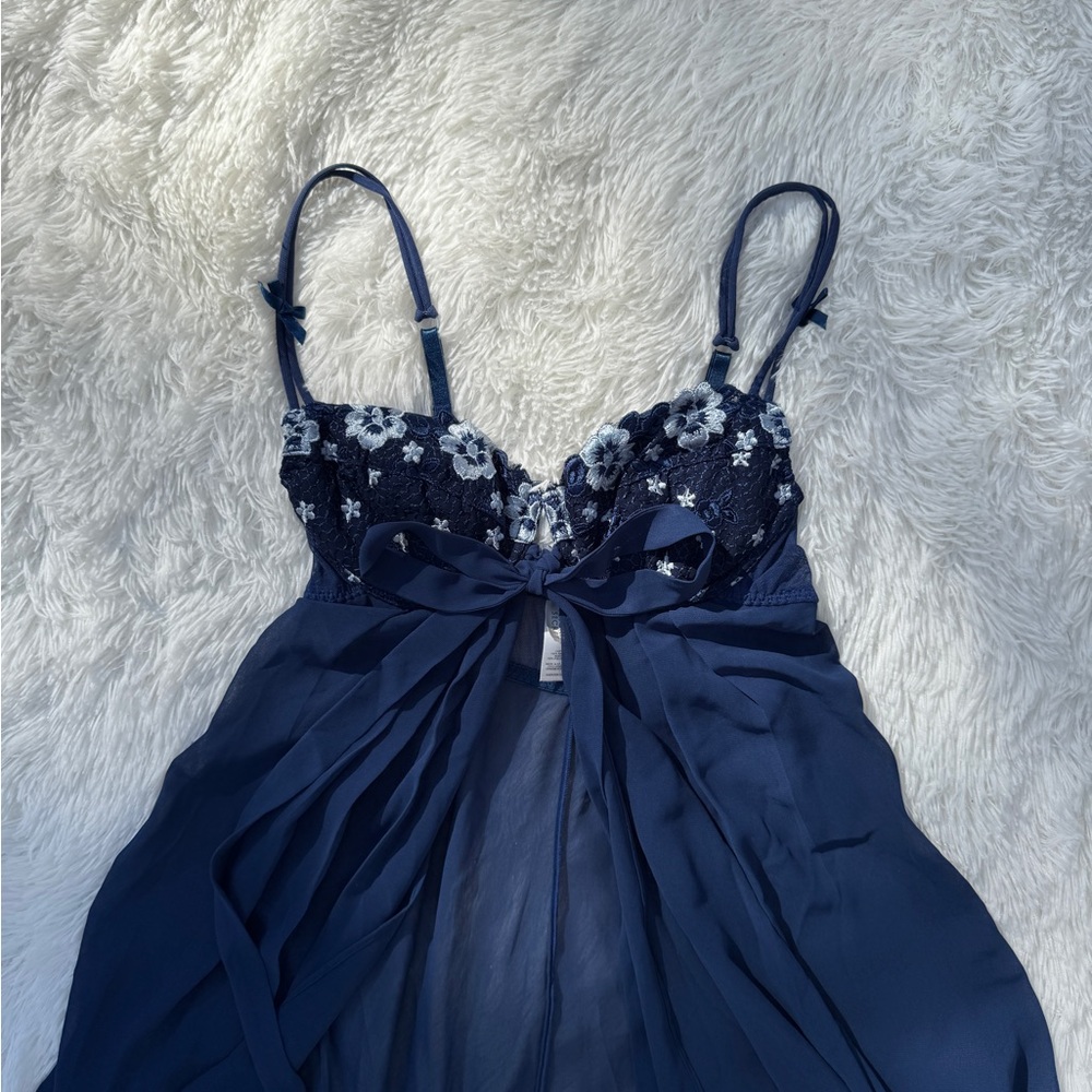 Victoria’s Secret Navy Sheer Mesh Babydoll - image 3